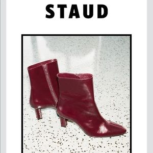 STAUD Bordeaux leather boots